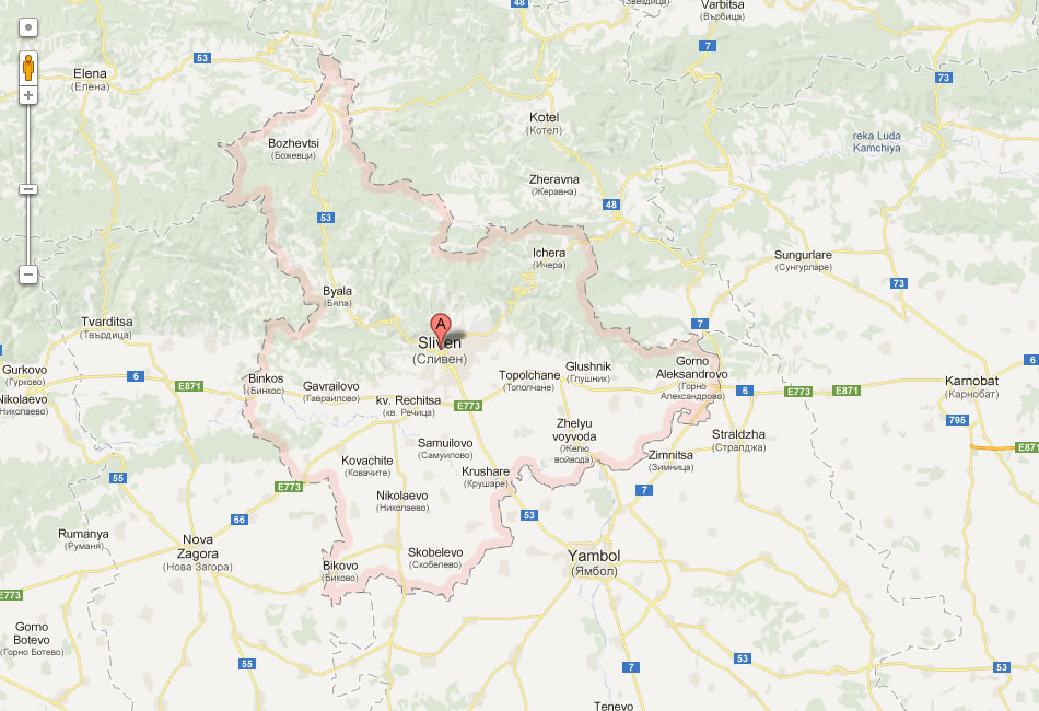 map of Sliven