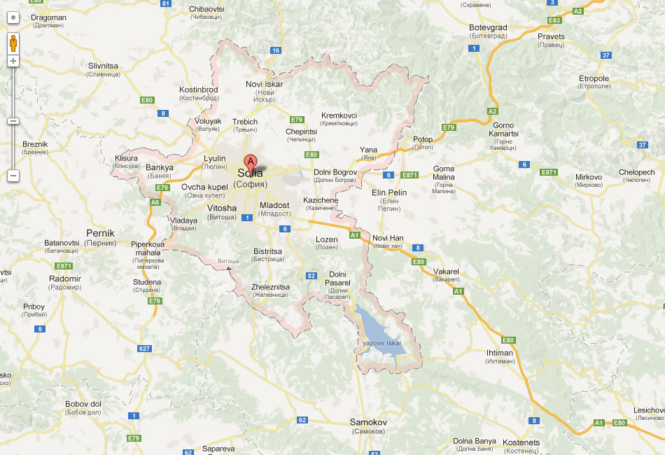 map of Sofia