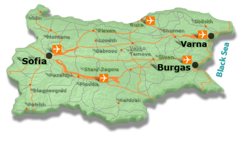 varna sofia burgas map