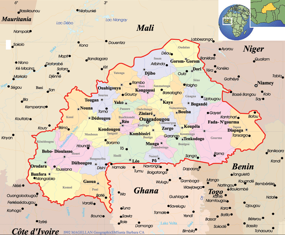 burkina faso political map