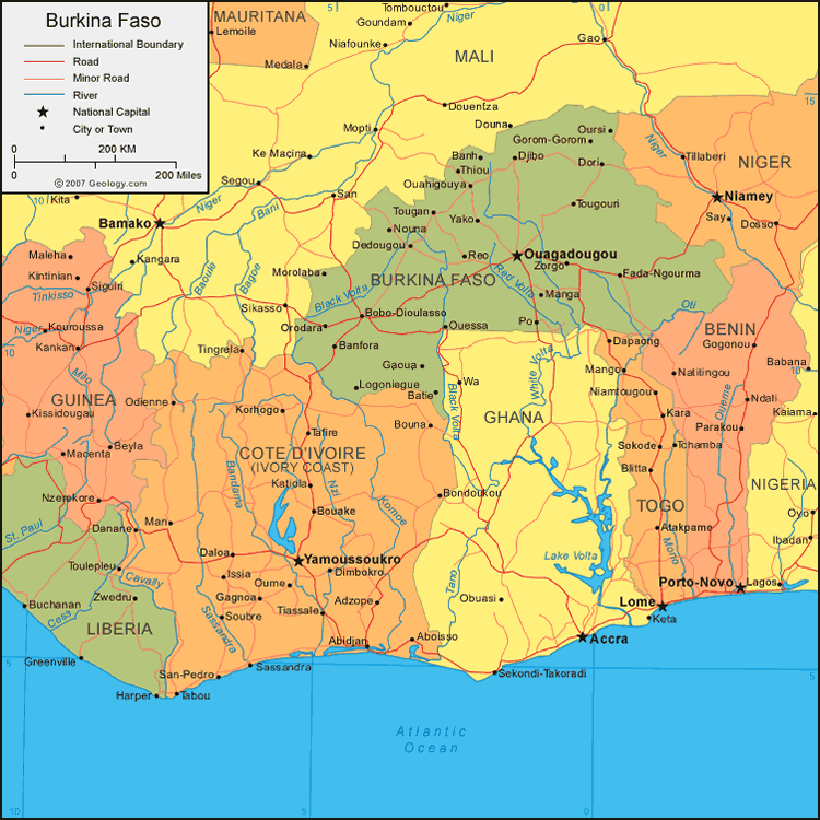 map of Burkina Faso