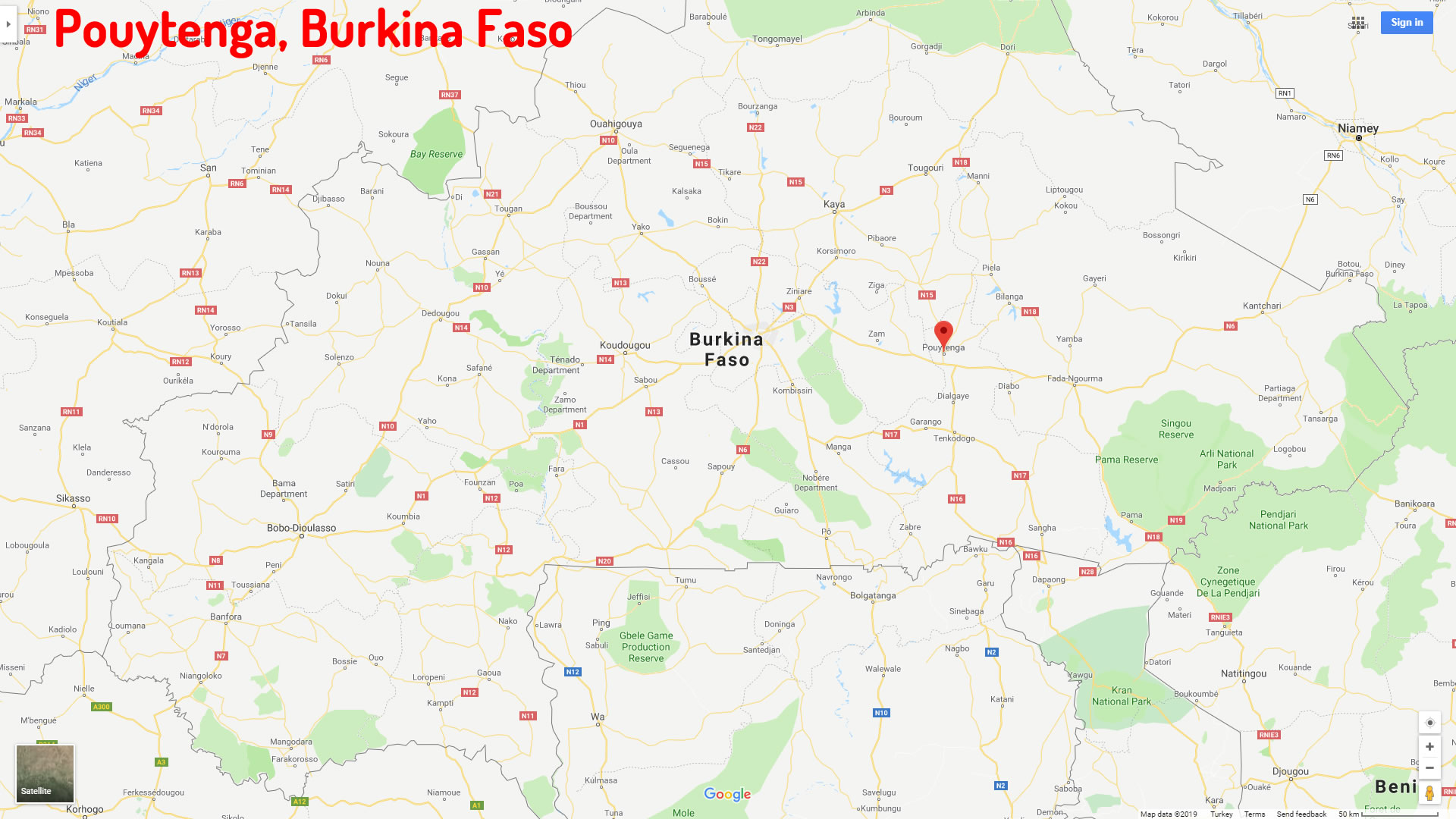 Pouytenga map Burkina Faso