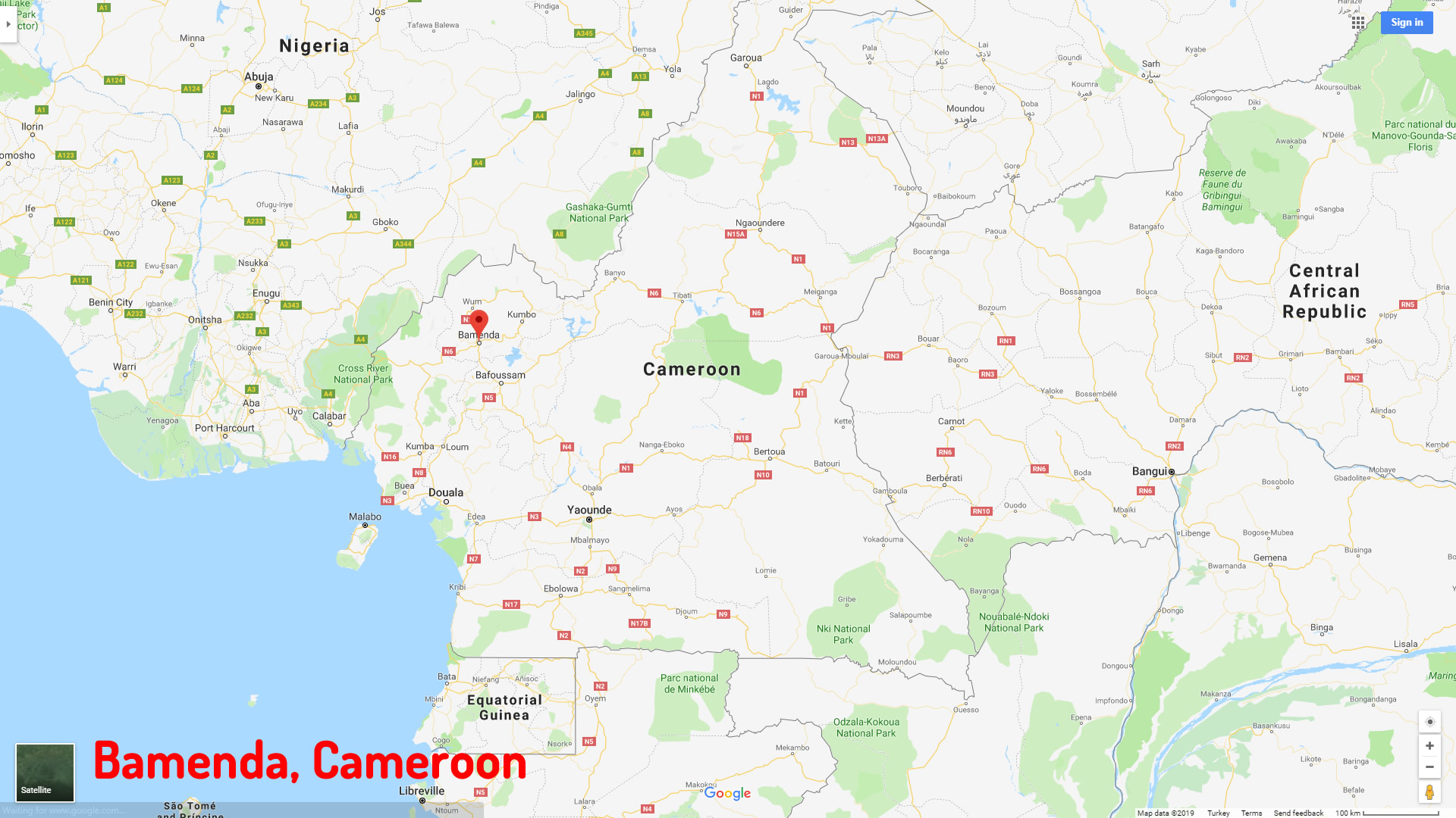 Bamenda map Cameroon