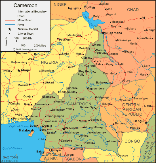 MAP OF CAMEROON