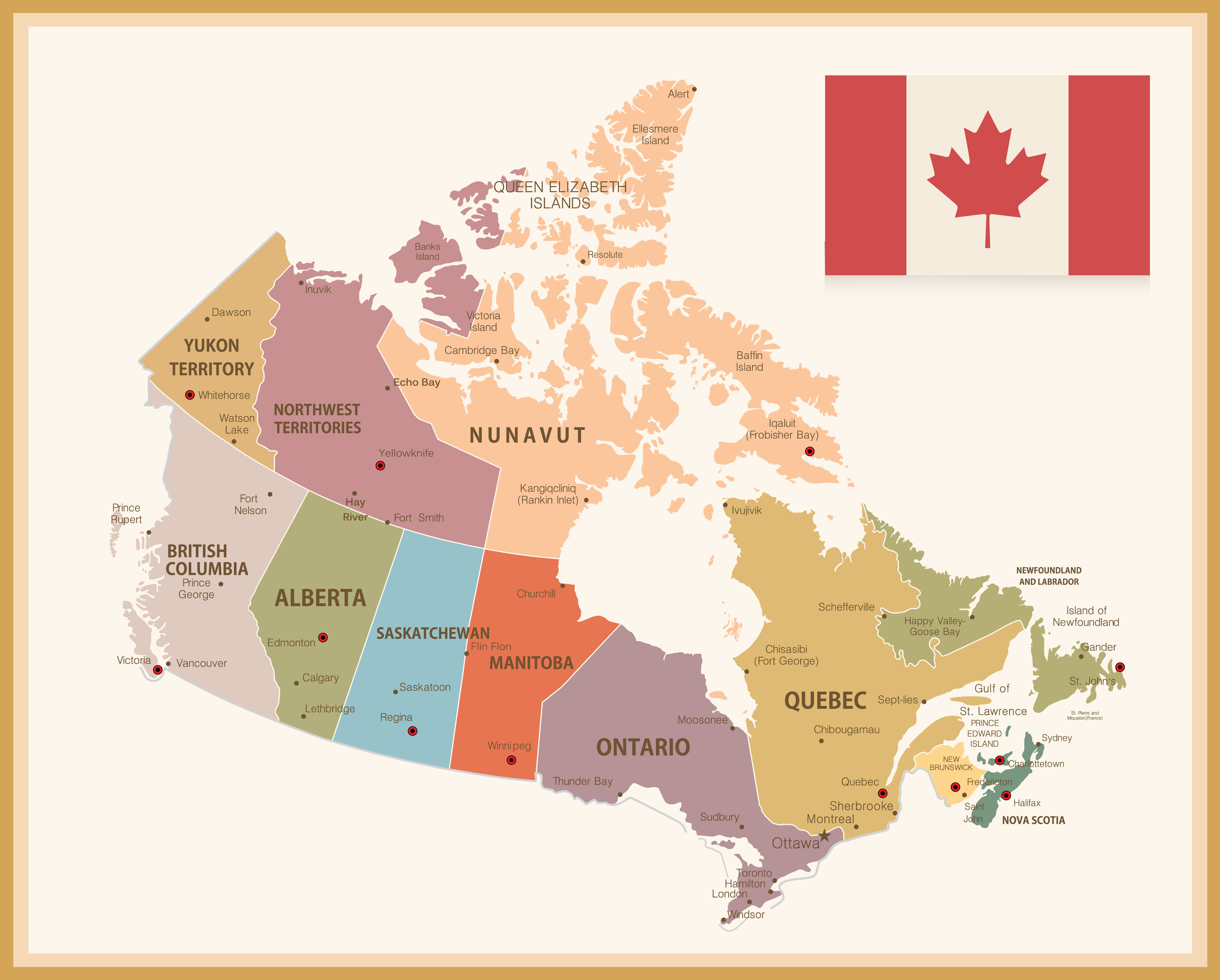 Canada Map Provinces Canada Map Showing Provinces And Territories 