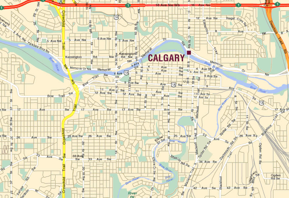 Calgary Map Diagram