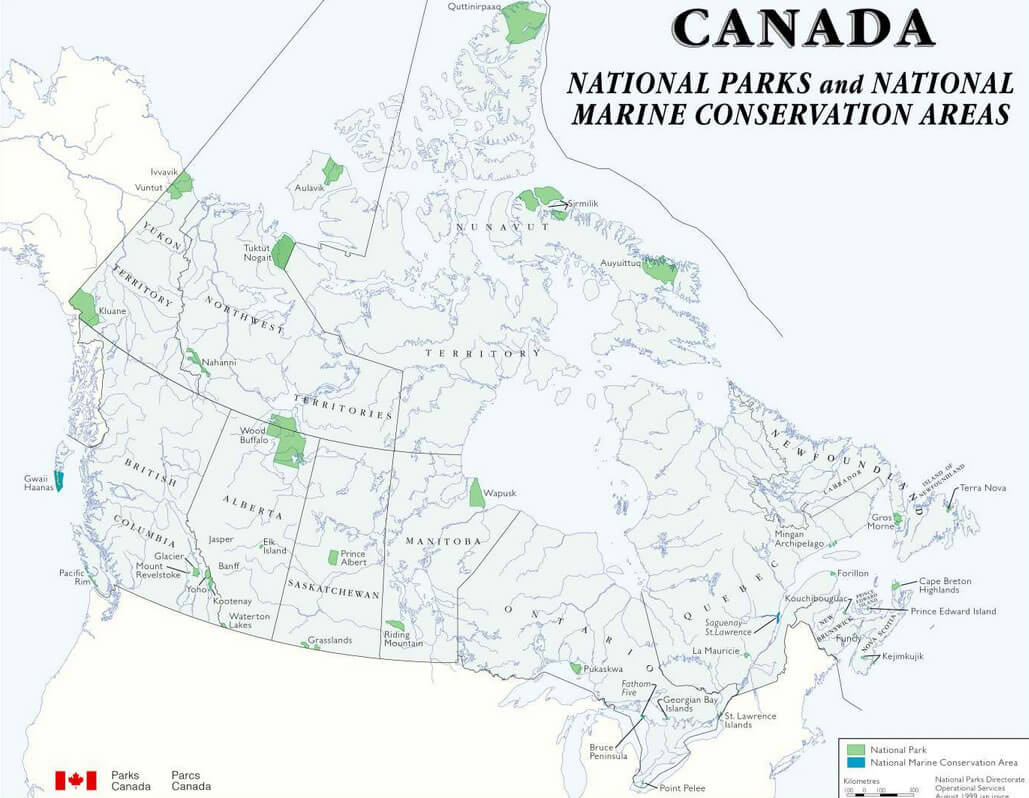 canada map national park