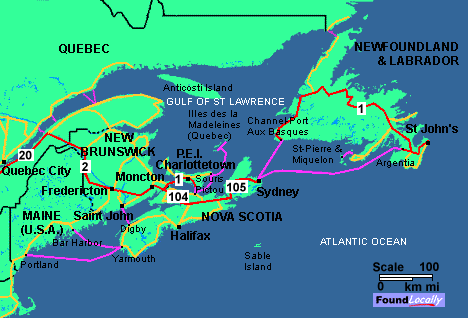 Charlottetown map Maritimes