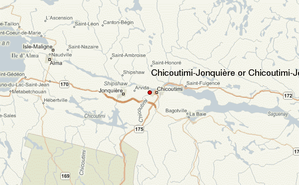 Chicoutimi Jonquiere map