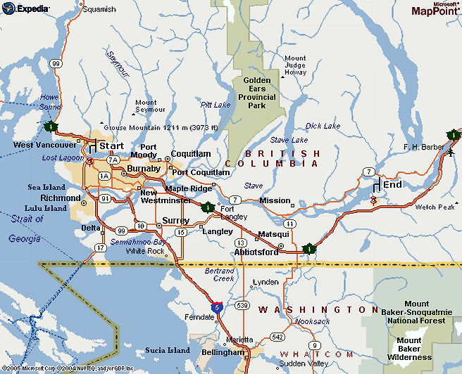 map of Chilliwack vancouver