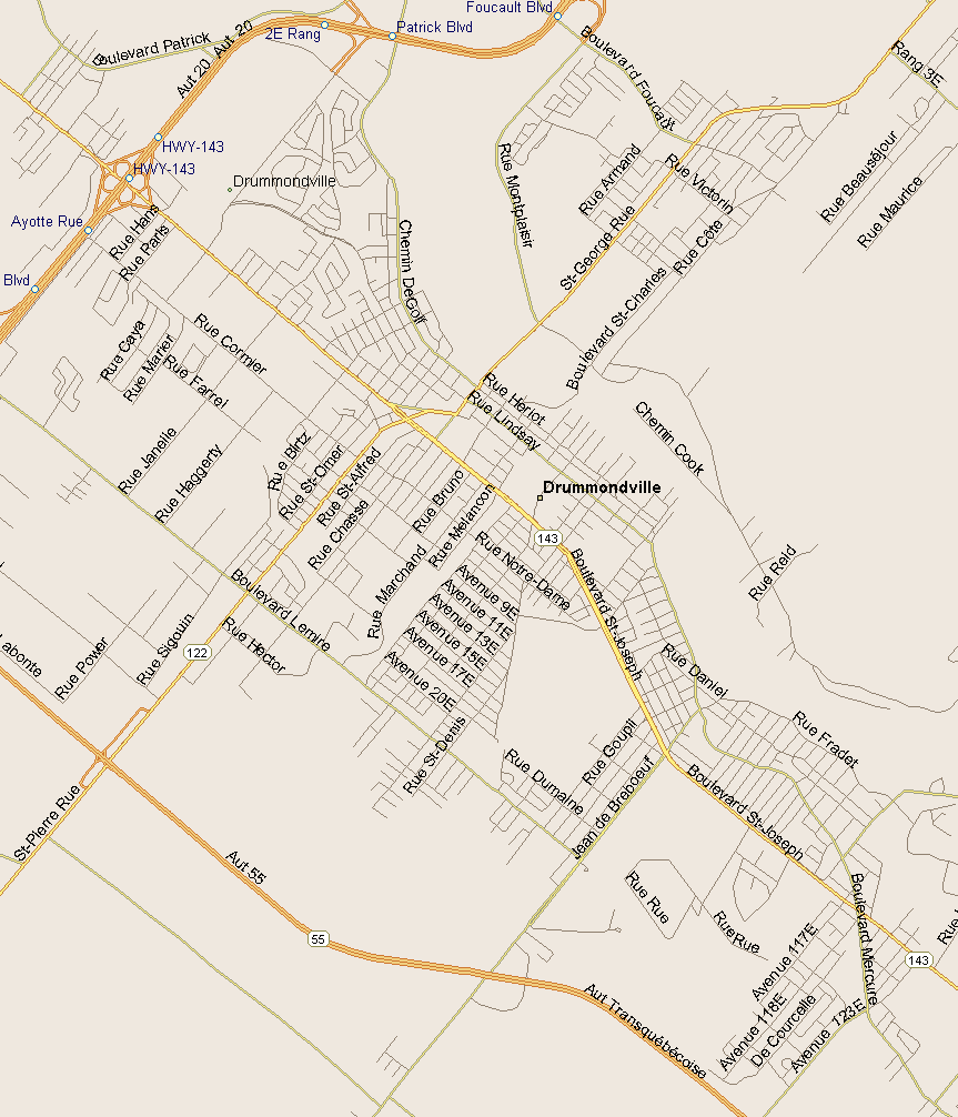 Drummondville map