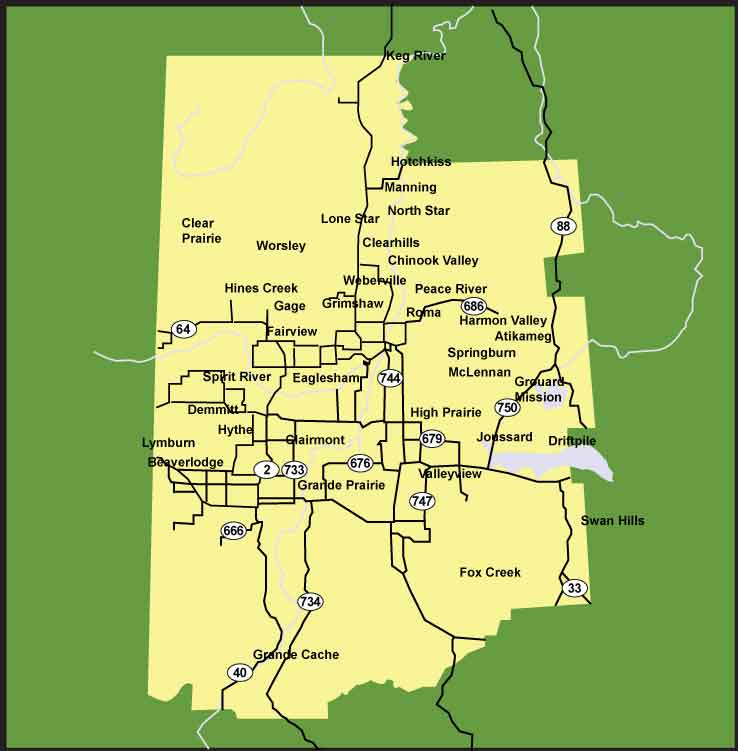 Grande Prairie map