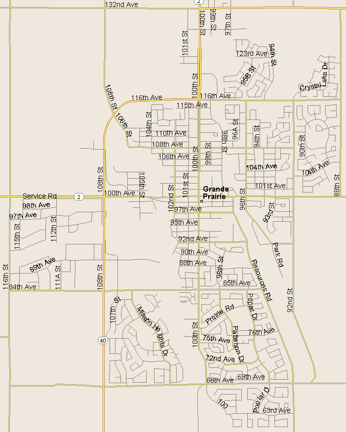 map of Grande Prairie