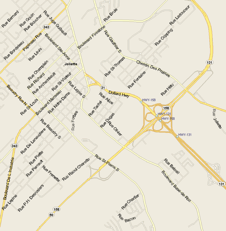 Joliette city map
