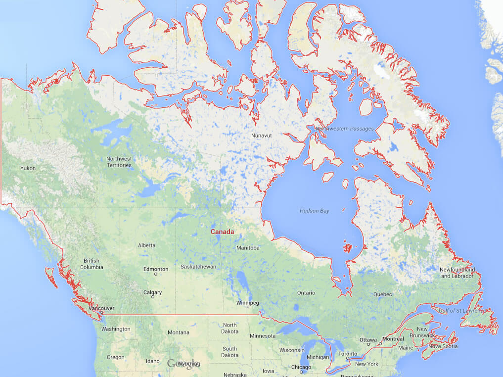 Canada Google Map