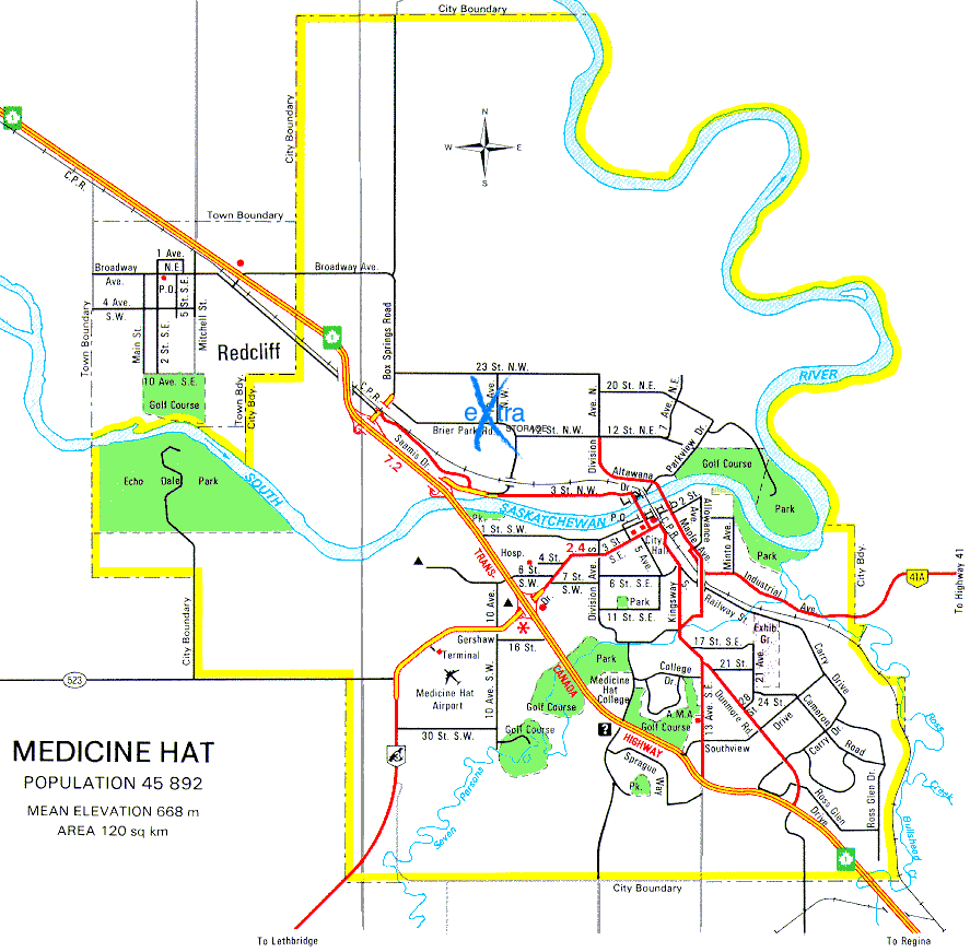Medicine Hat Map