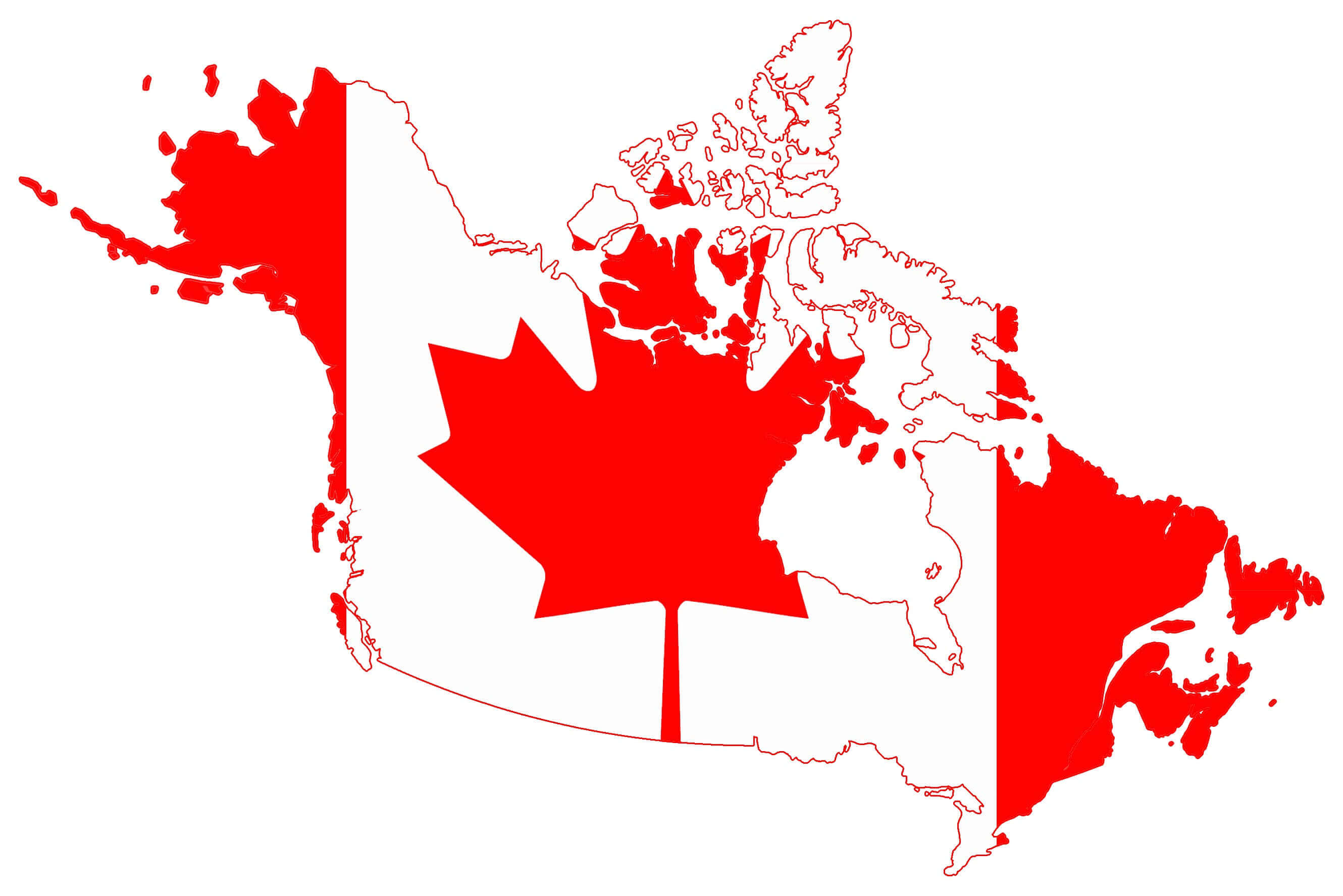 Canada national flag map