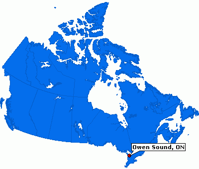 Owen Sound map canada