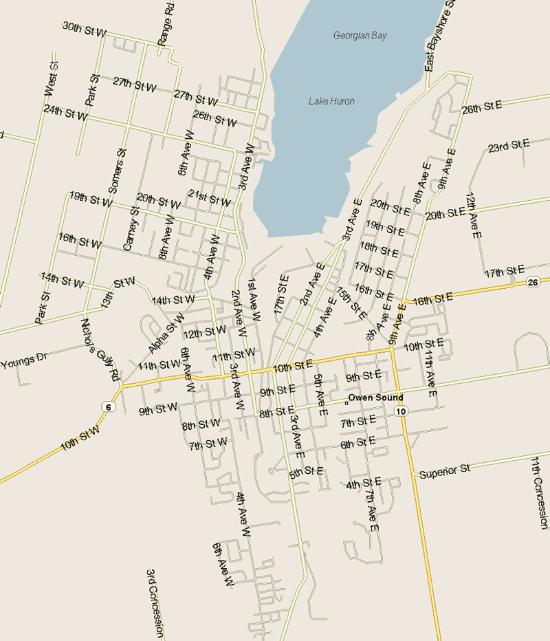 Owen Sound map