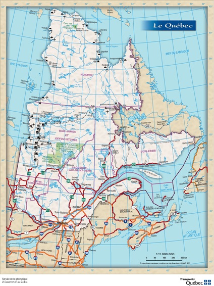 Quebec Cities Road Map
