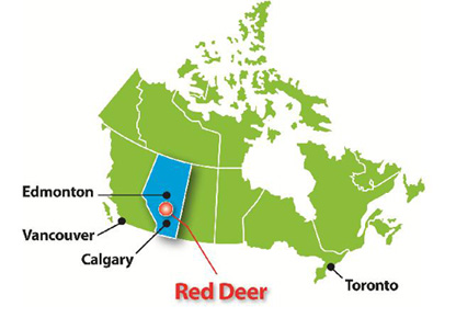 Red Deer map canada