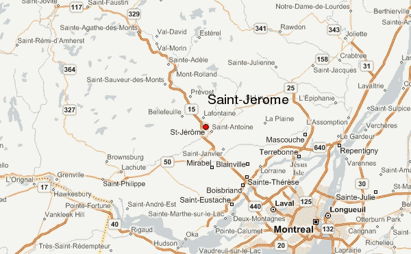 Saint Jerome map montreal