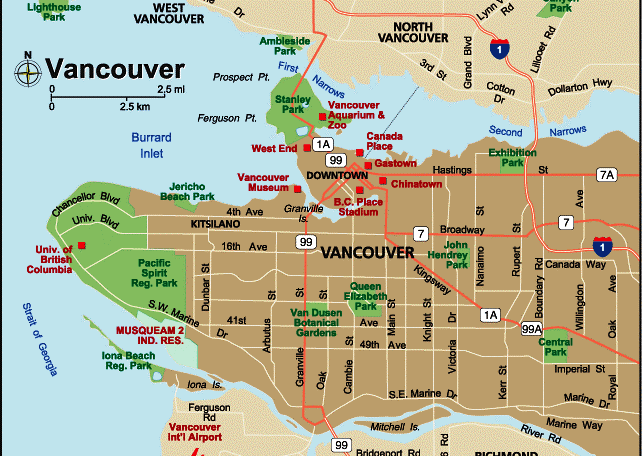 Vancouver city map