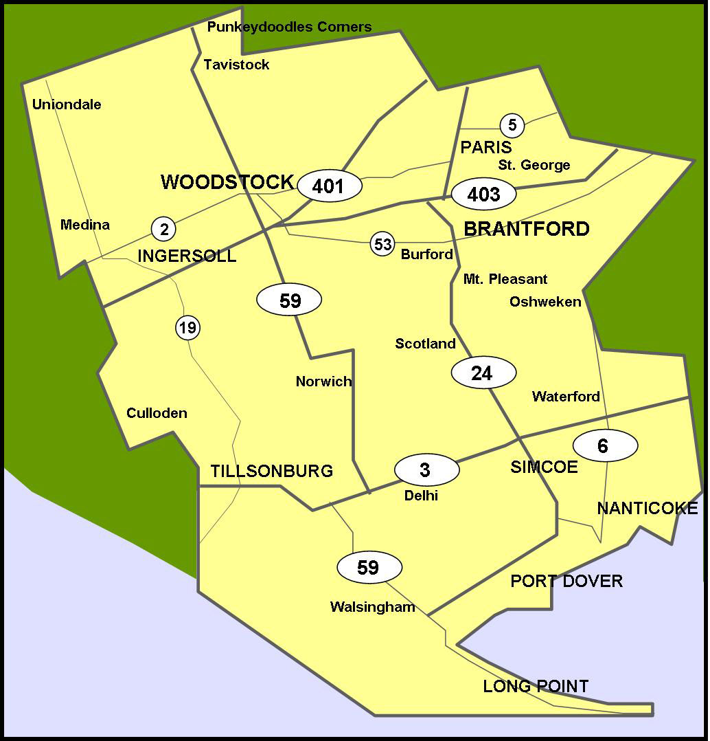 Woodstock area map
