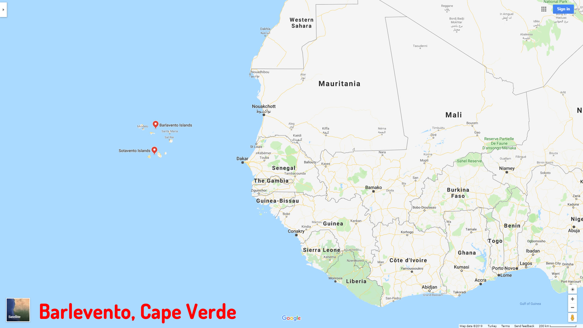 Barlevento map Cape Verde