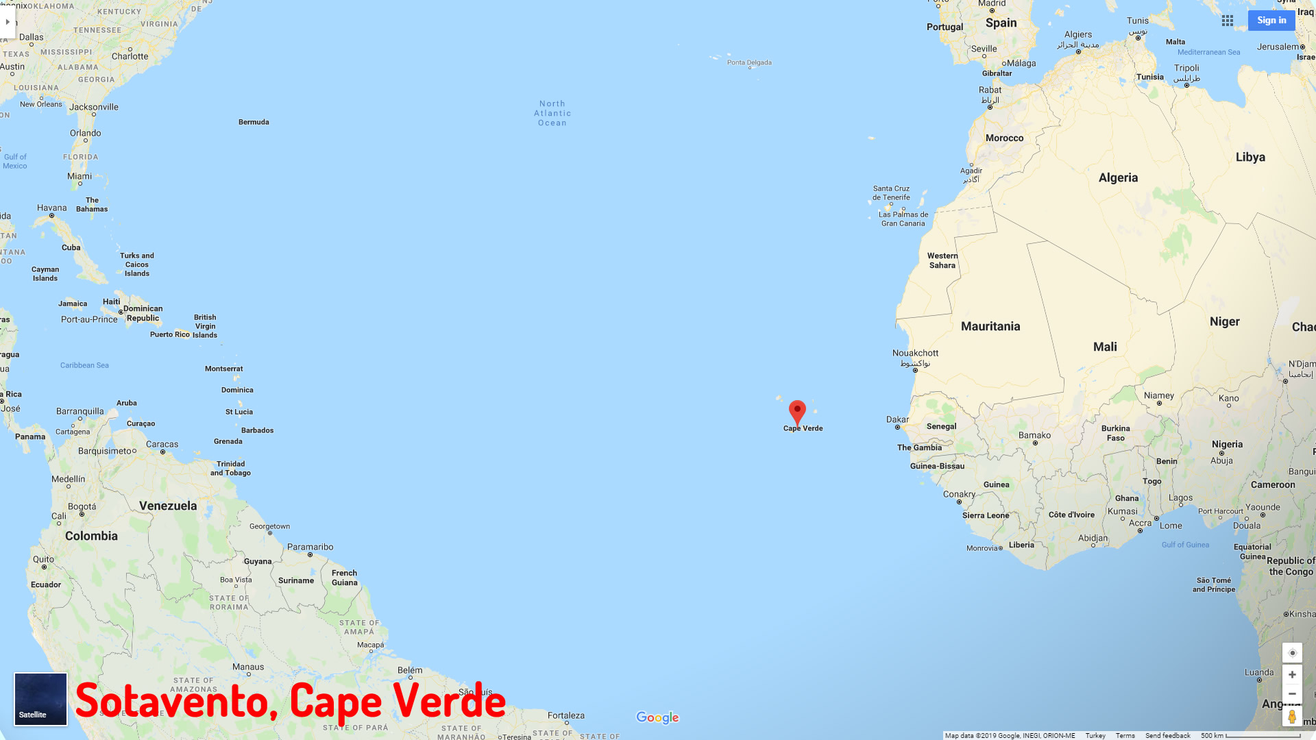 Sotavento map Cape Verde
