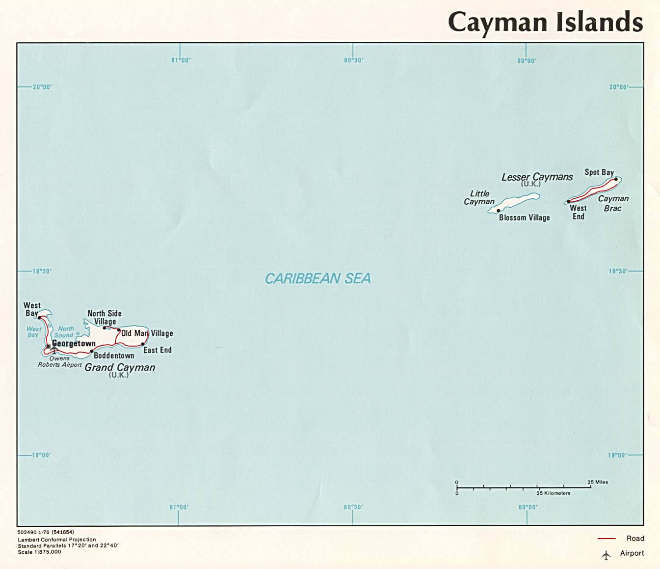 Cayman Islands Political Map Cities
