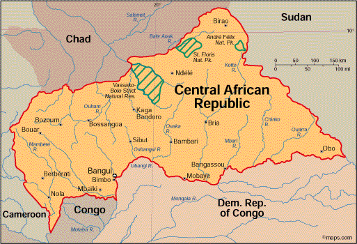 CENTRAL AFRICAN REPUBLIC MAP