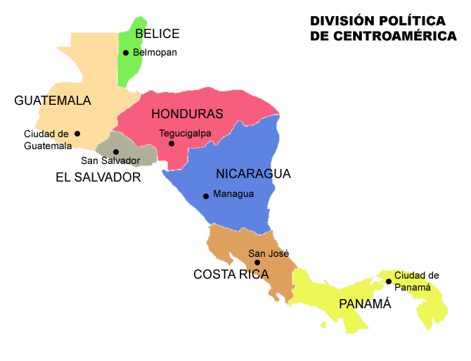 political division of central america 2007