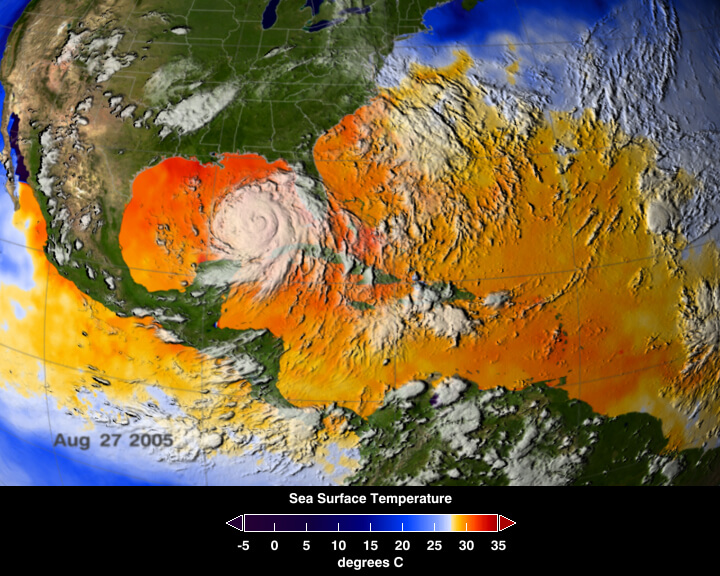 Sea surface temperature Caribbean 2005