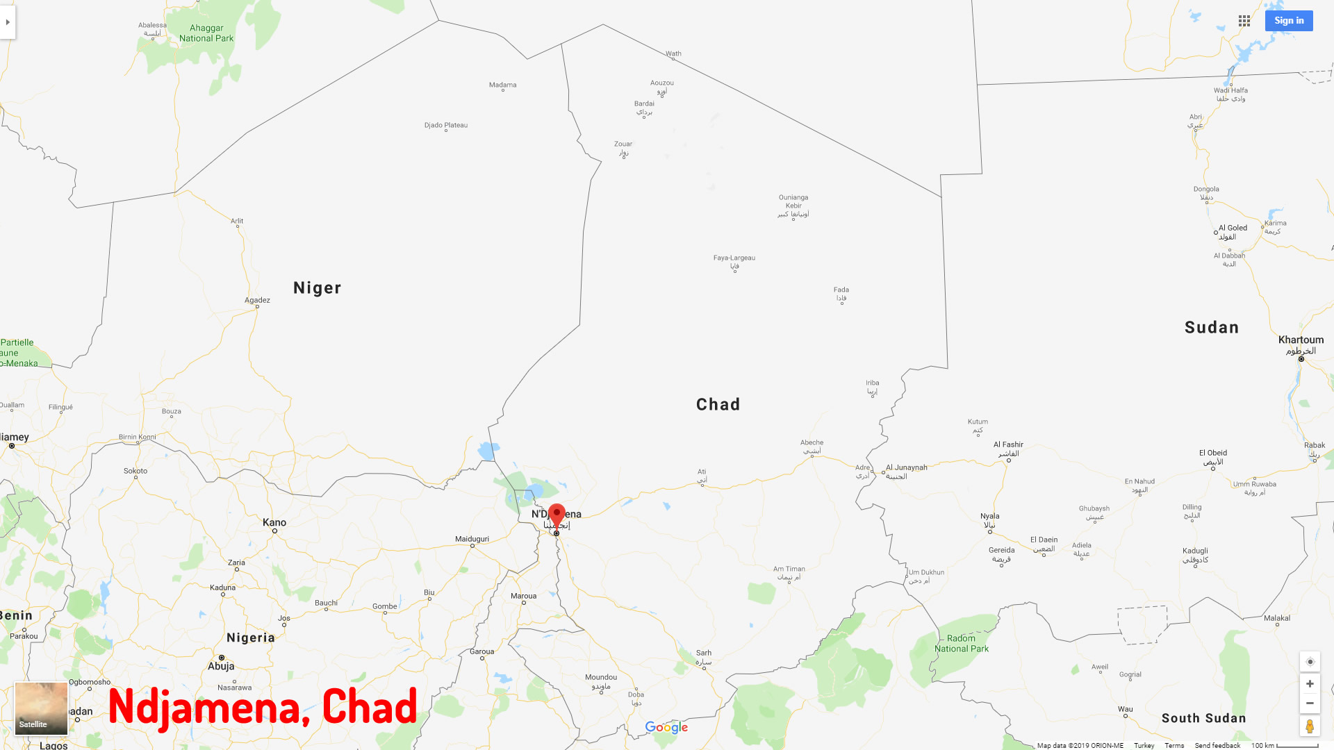 Ndjamena map chad