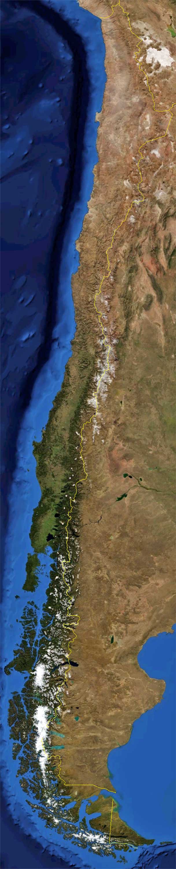 Chile Earth Satellite Map