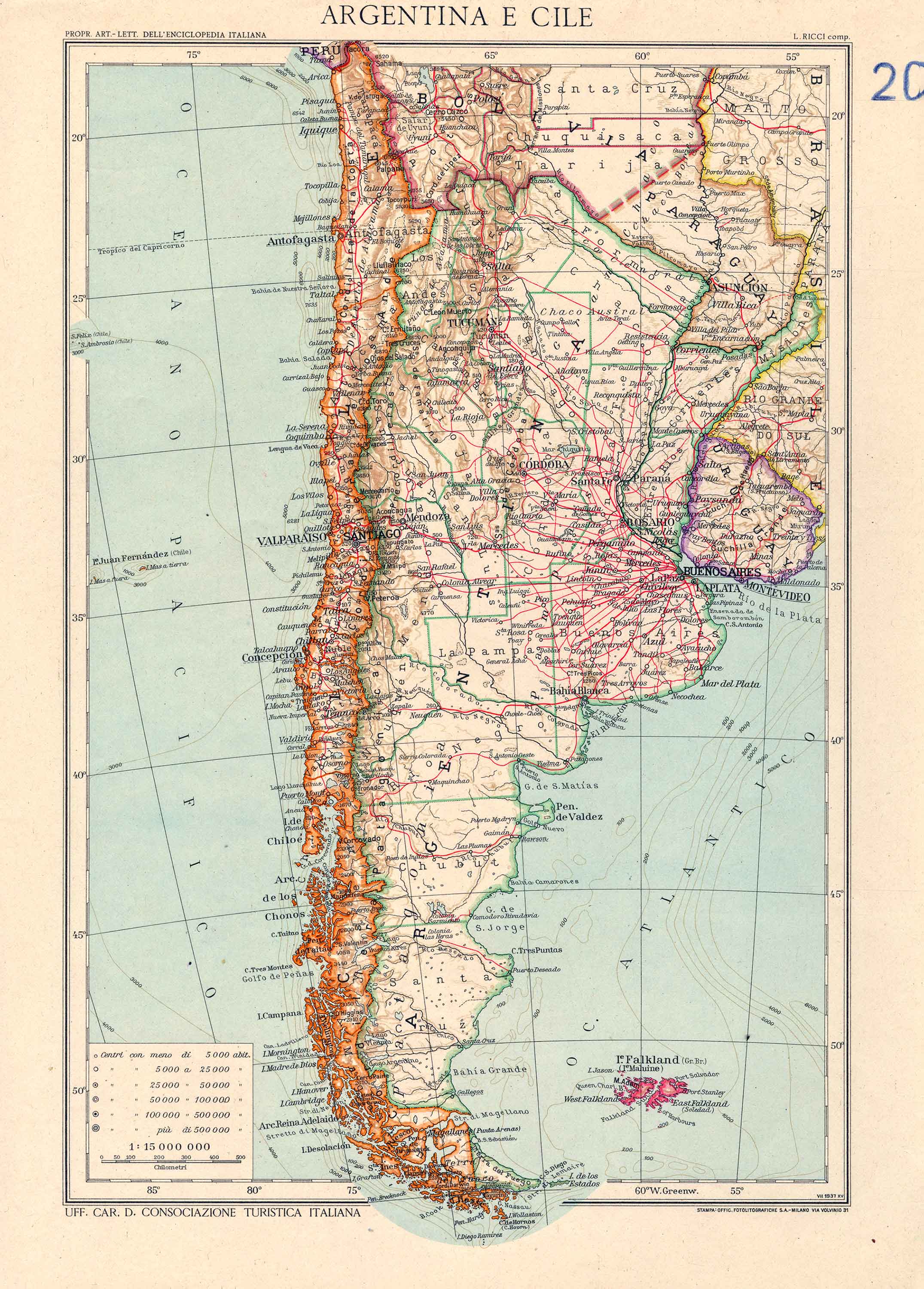 Chile Historical Map (1937)