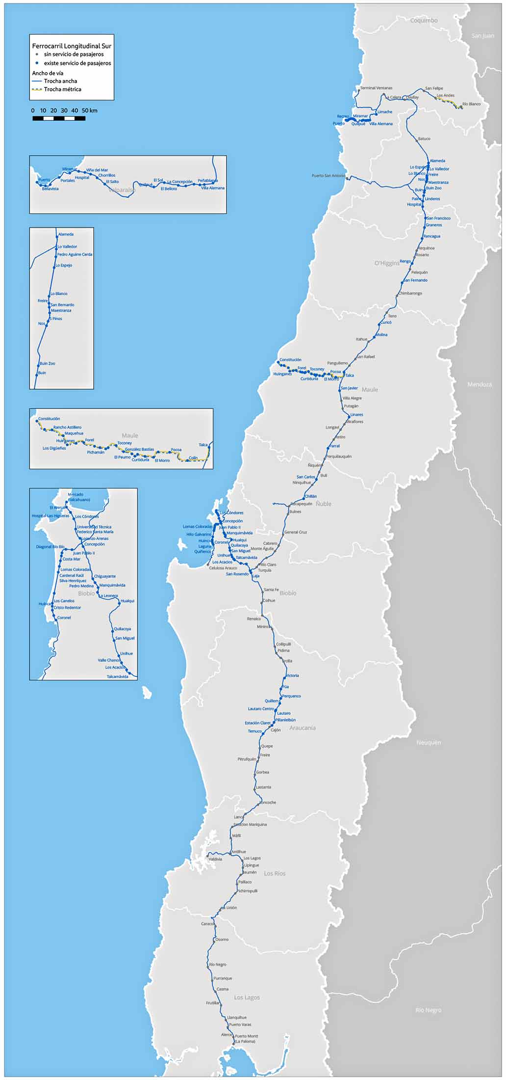 Chile Train-Railway Map