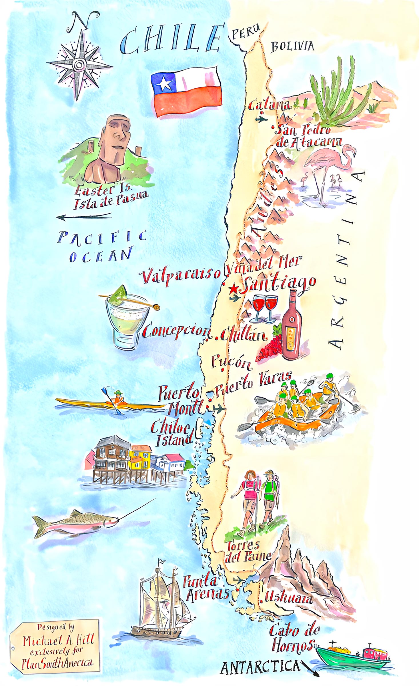 Chile Travel-Tourist Map