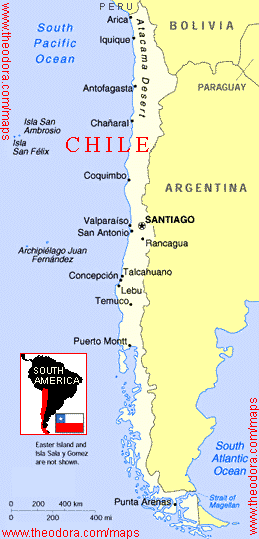 Chile Major Cities Map