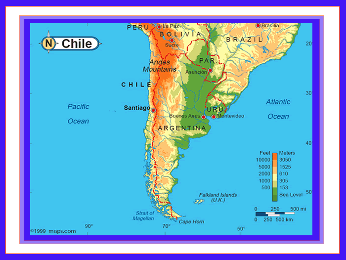 Chile Physical Map