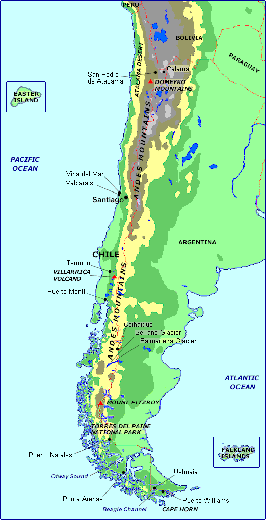 Chile Physical Map