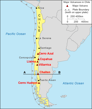 Chile Volcano Map