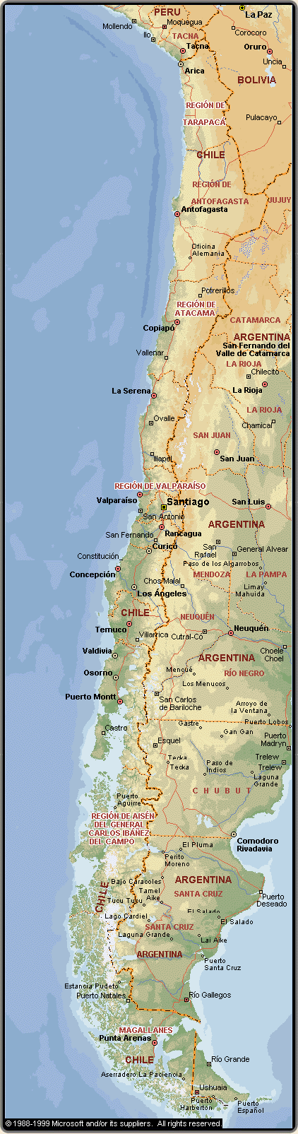 physical chile map