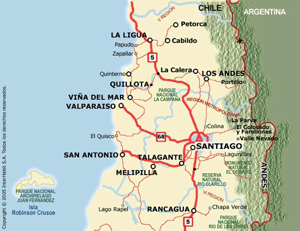 santiago regional map