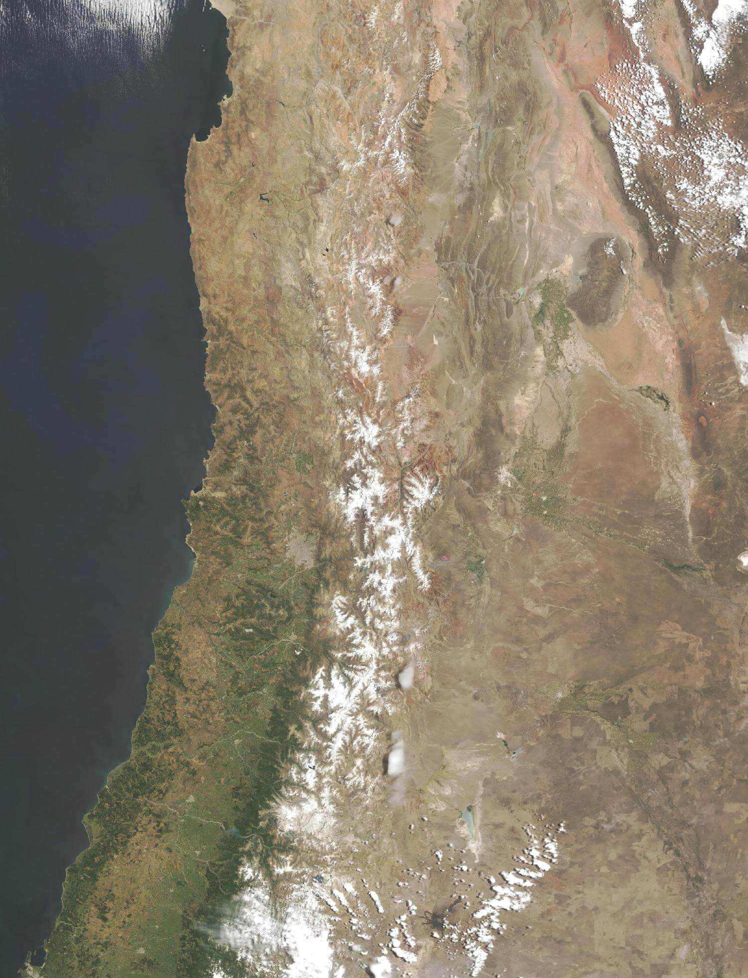 Satellite Image Photo Central Chile