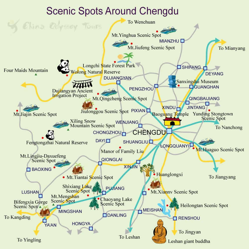 chengdu scenic map