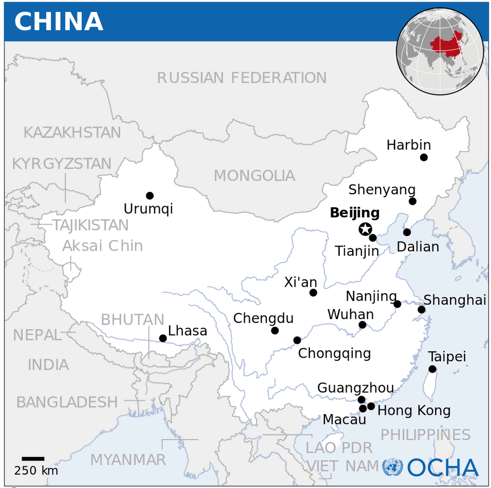 china location map