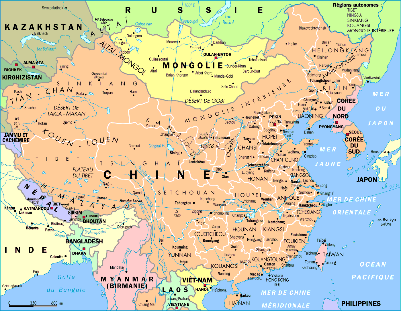 China States Cities Map
