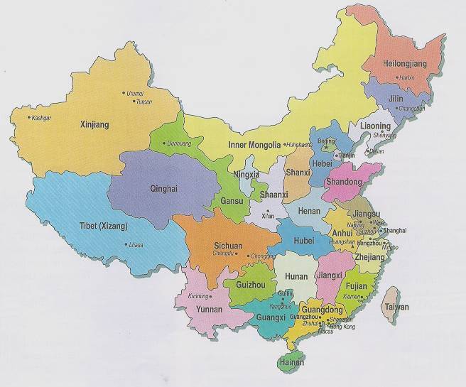 China Provinces Map